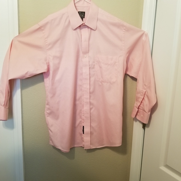 Joseph A Bank Traveler Collection Pink Medium Dress Shirt 100% Cotton - Picture 2 of 7